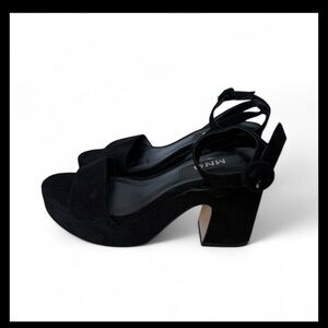 Mango Women's Black Suede Heels 7.5